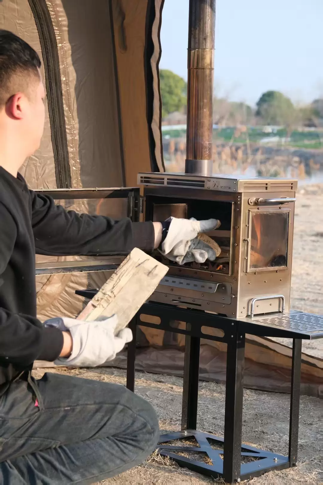 Forno a tenda a combustione statica adattiva multi-scena