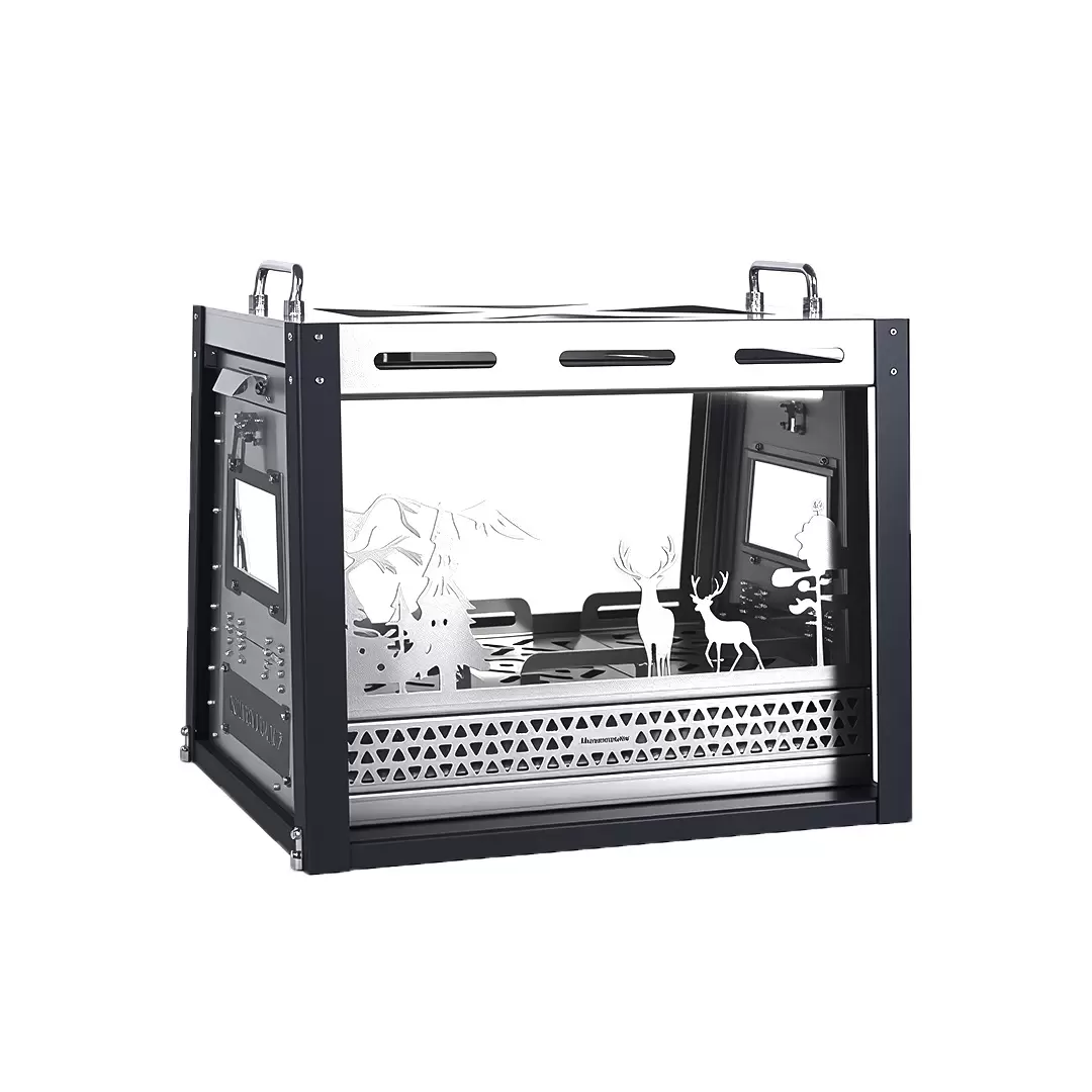 Stufa a tenda trapezoidale in acciaio inox