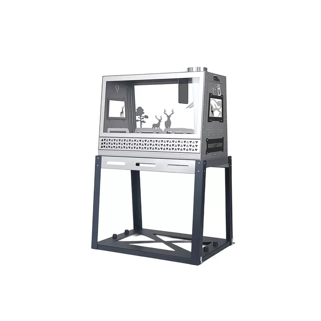 Stufa a tenda trapezoidale in acciaio inox
