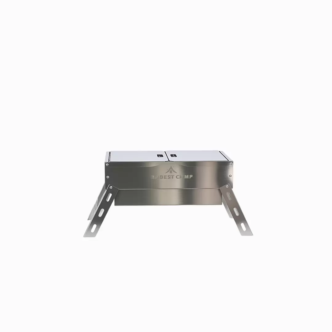 Barbecue a carbone in acciaio inox con manico pieghevole