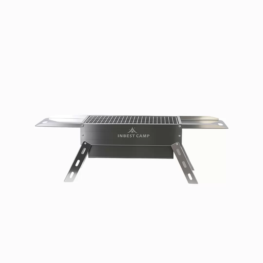 Barbecue a carbone in acciaio inox con manico pieghevole