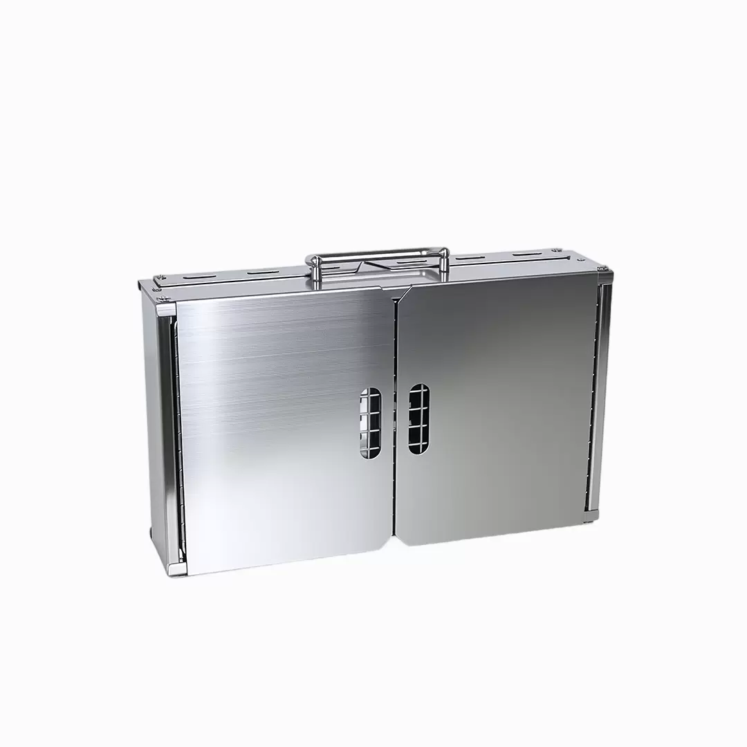 Barbecue a carbone in acciaio inox con manico pieghevole