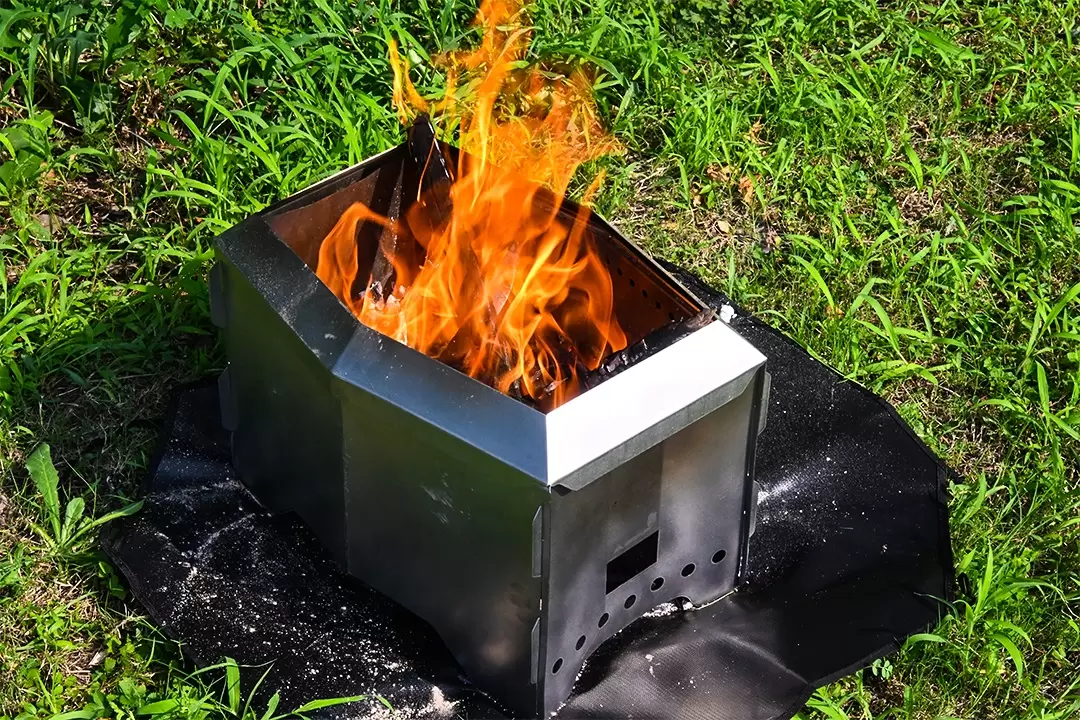 Focolare di combustione secondaria pieghevole ultra silenzioso