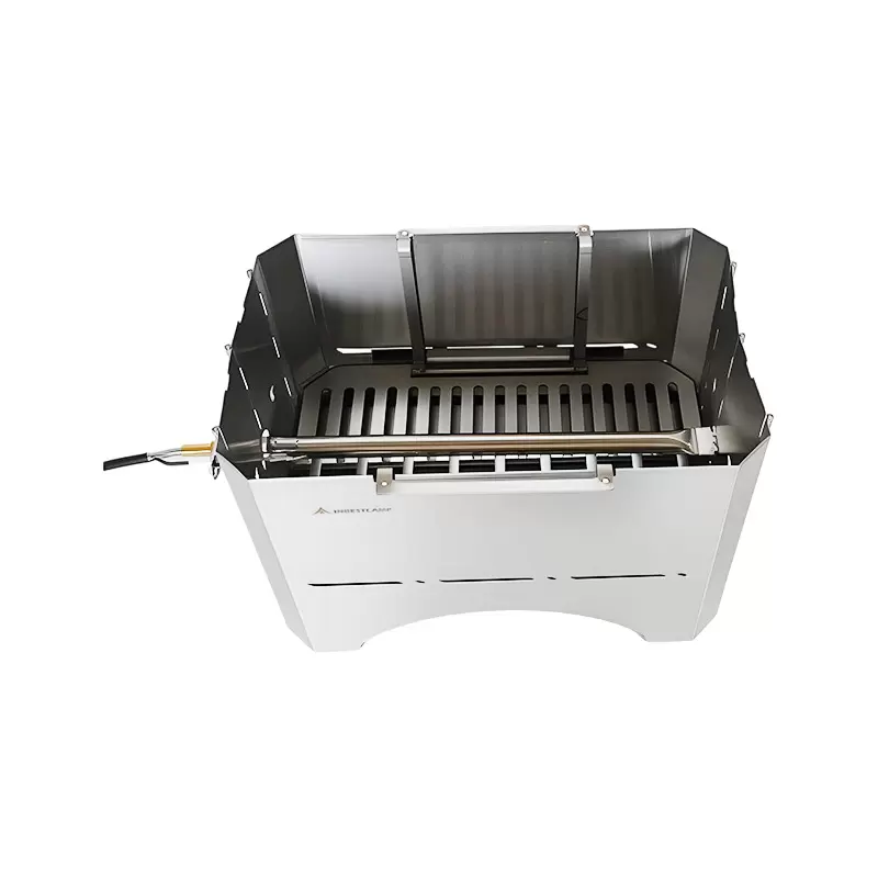 Griglia per barbecue pieghevole a gas e carbone