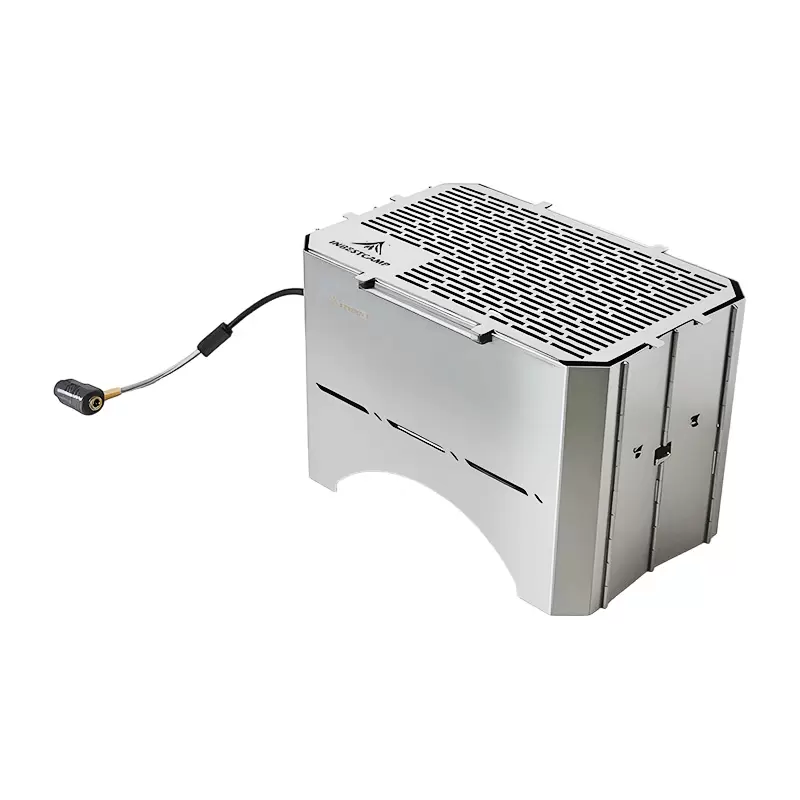Griglia per barbecue pieghevole a gas e carbone