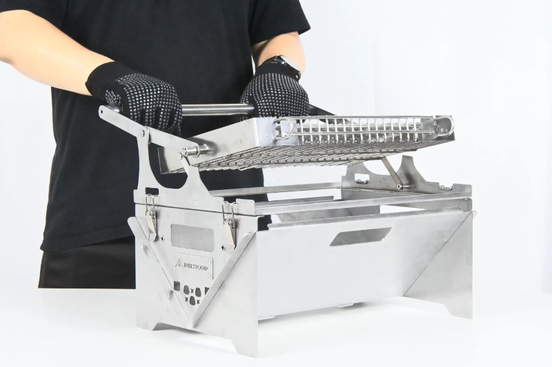 Griglia da campeggio girevole leggera