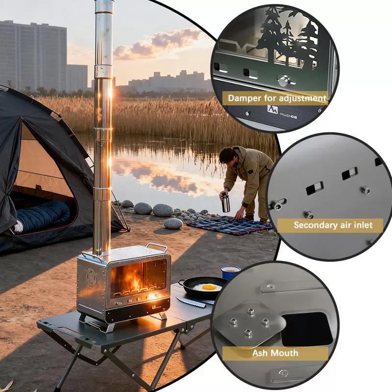 Stufa compatta per tenda da campeggio