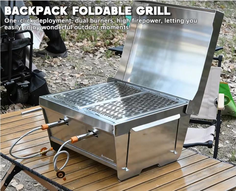 Grill a gas pieghevole da campeggio