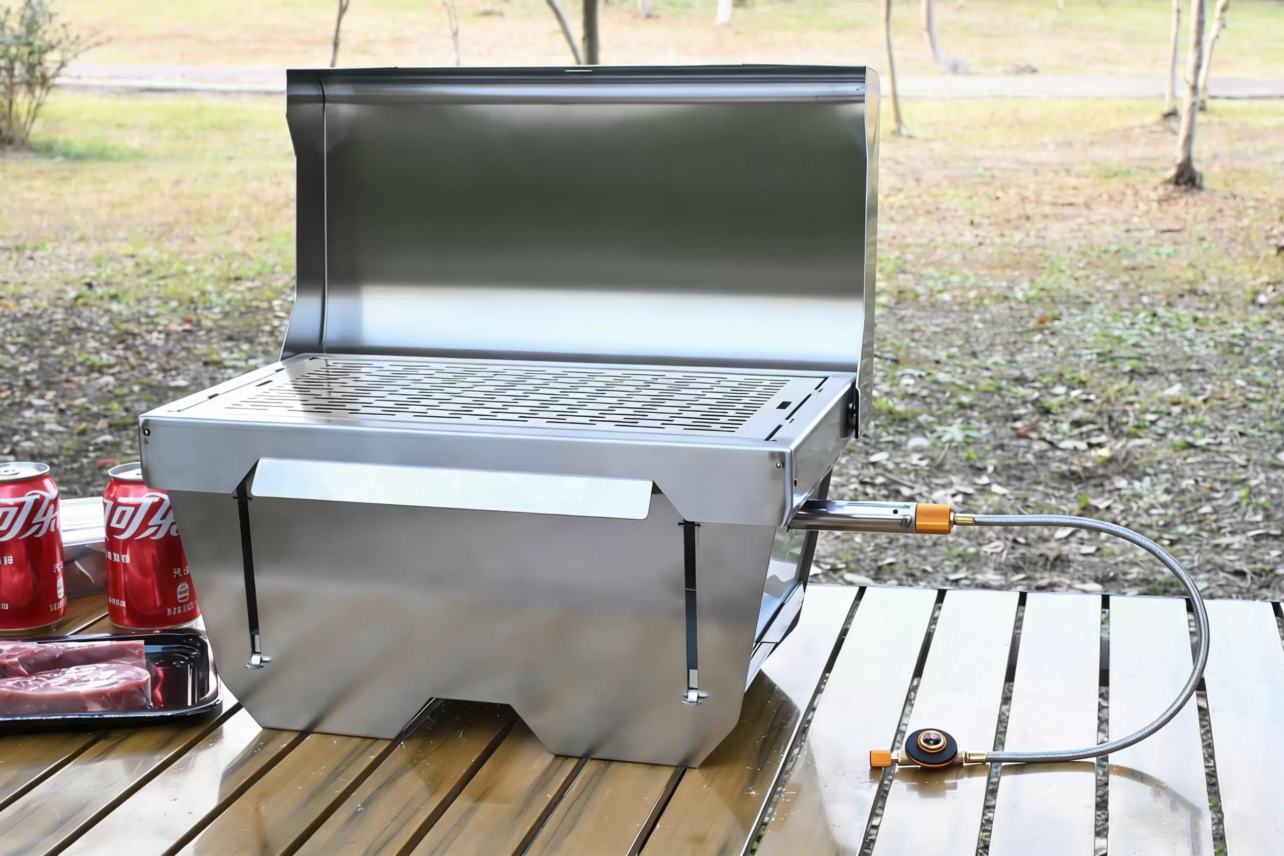 Grill a gas portatile pieghevole