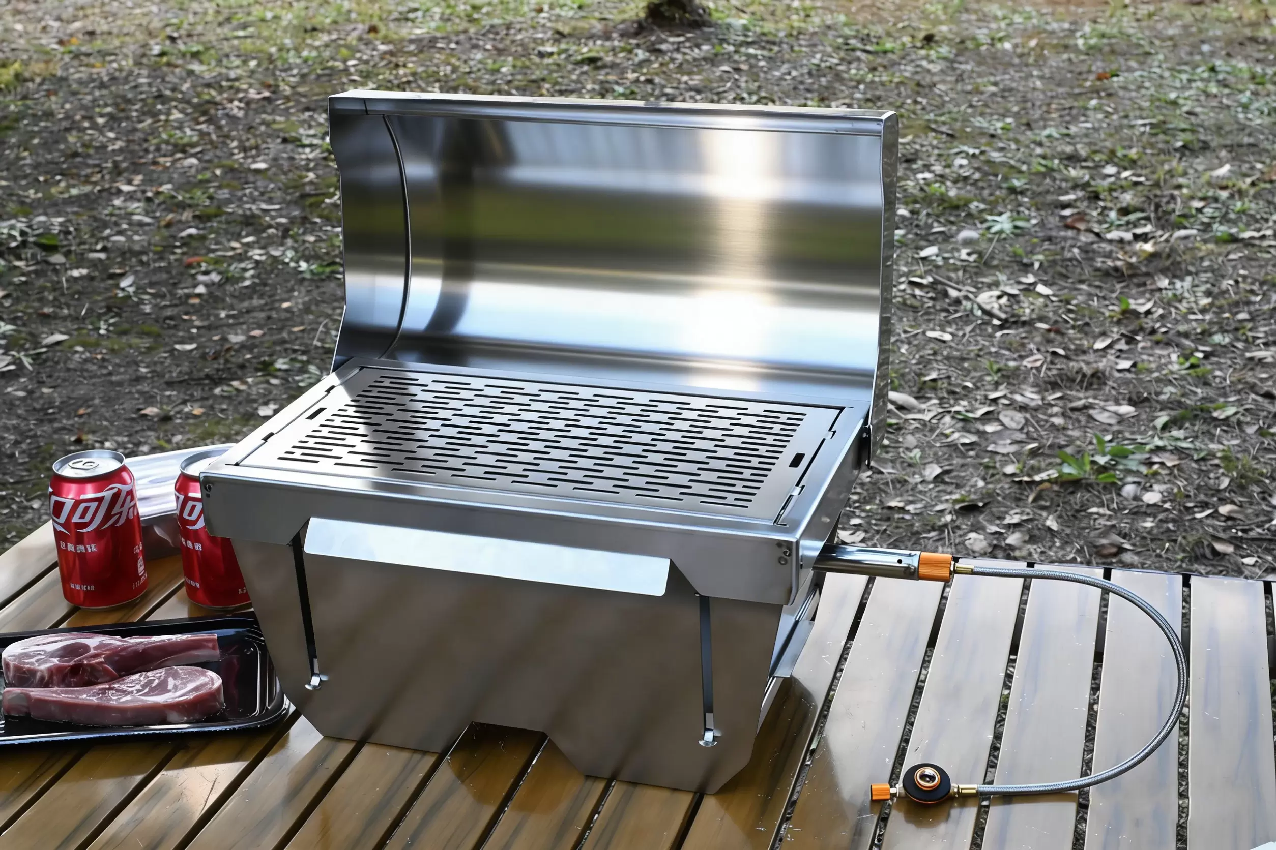 Grill a gas portatile pieghevole
