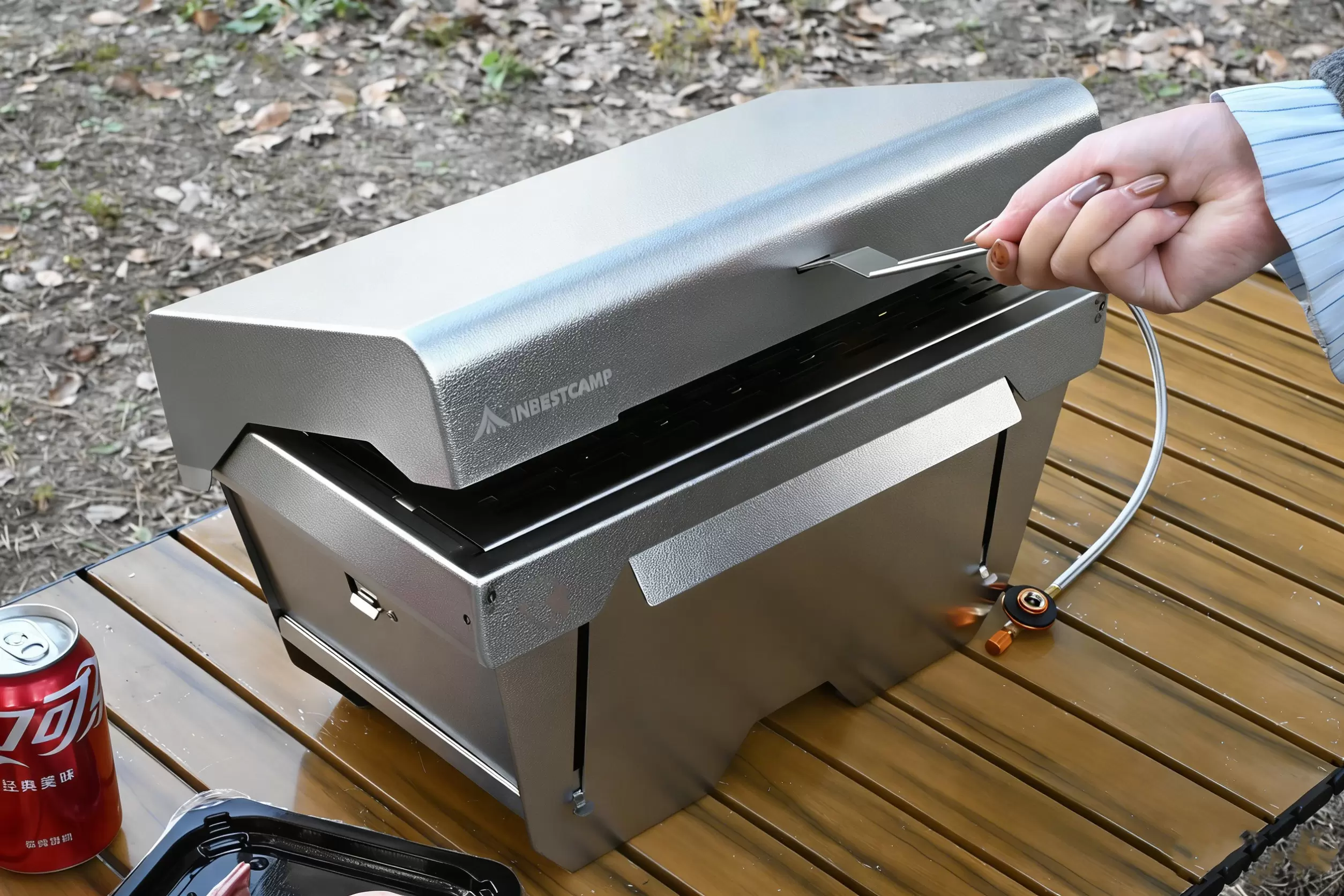 Grill a gas portatile pieghevole