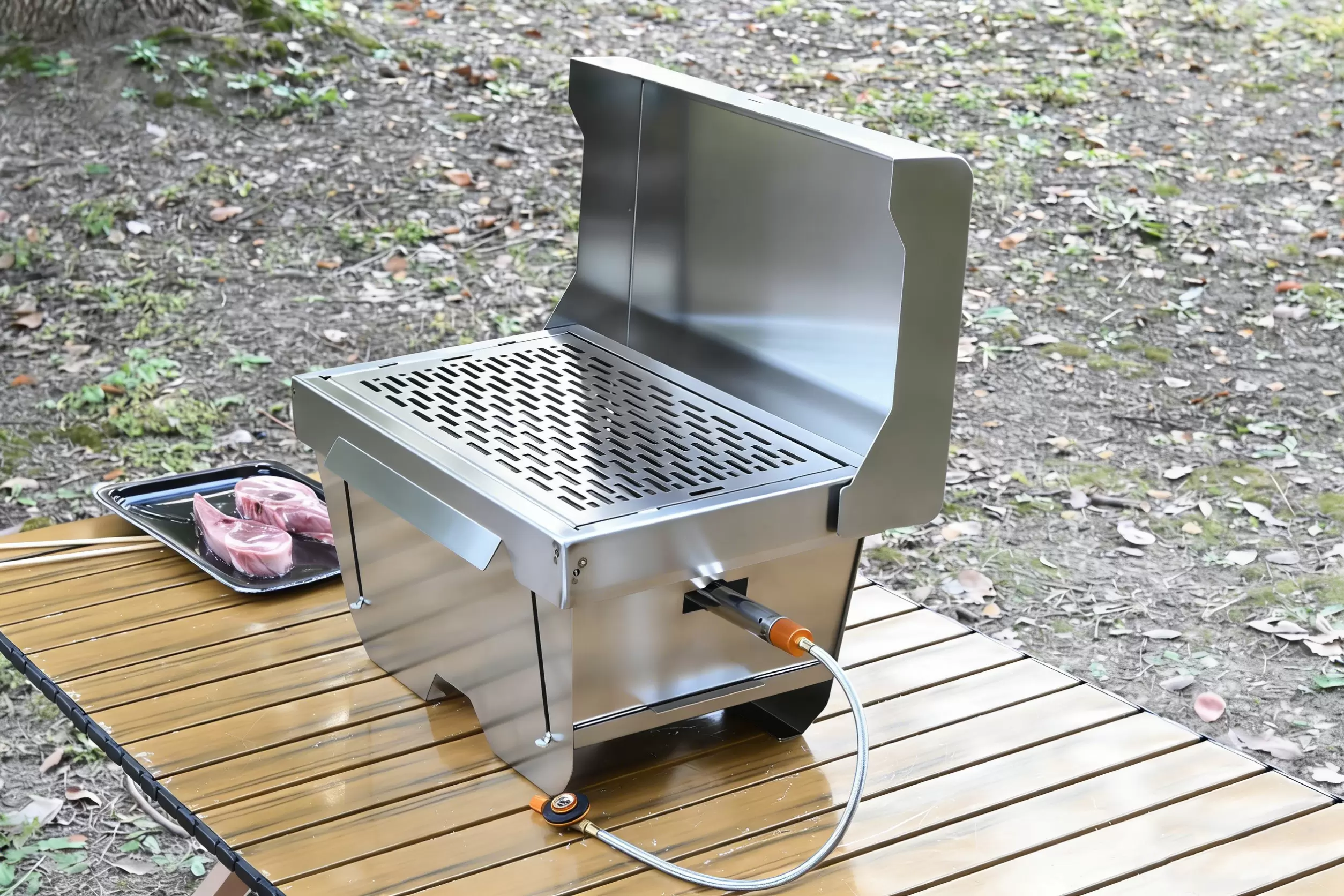 Grill a gas portatile pieghevole