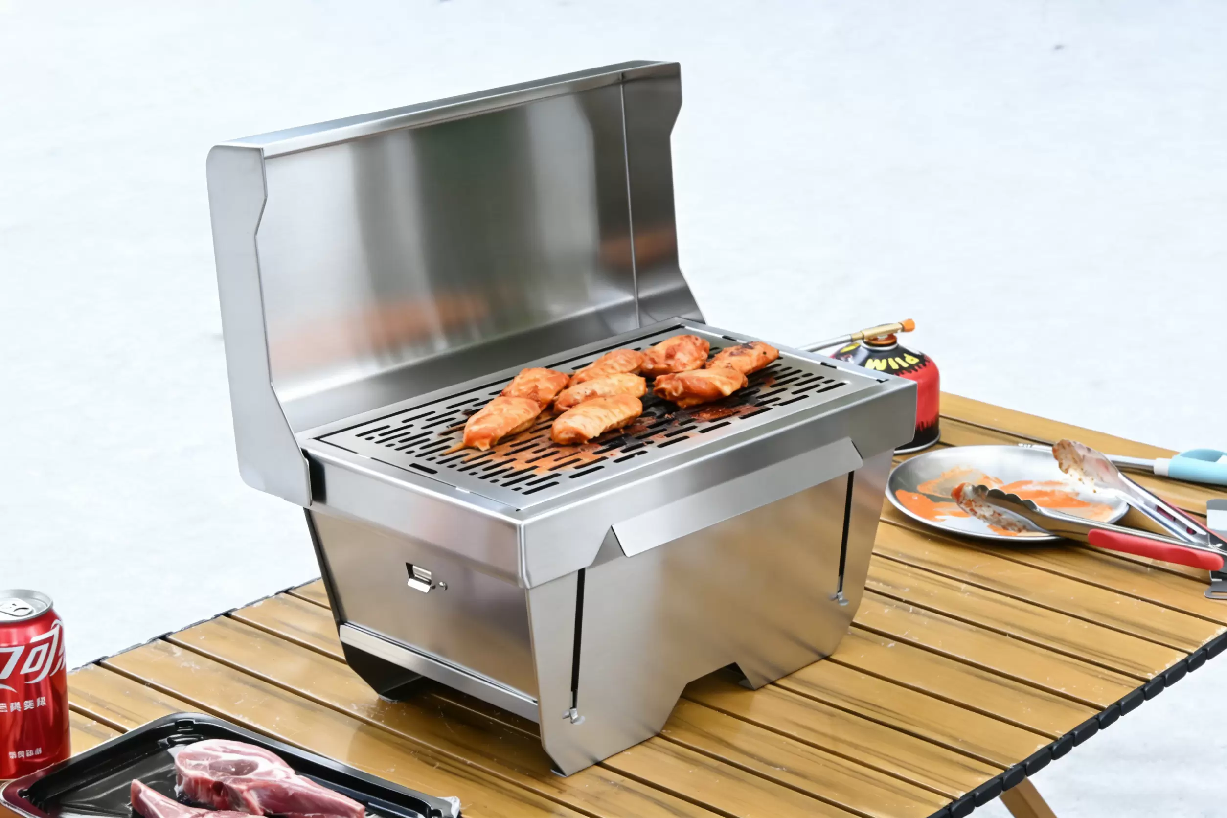 Grill a gas portatile pieghevole
