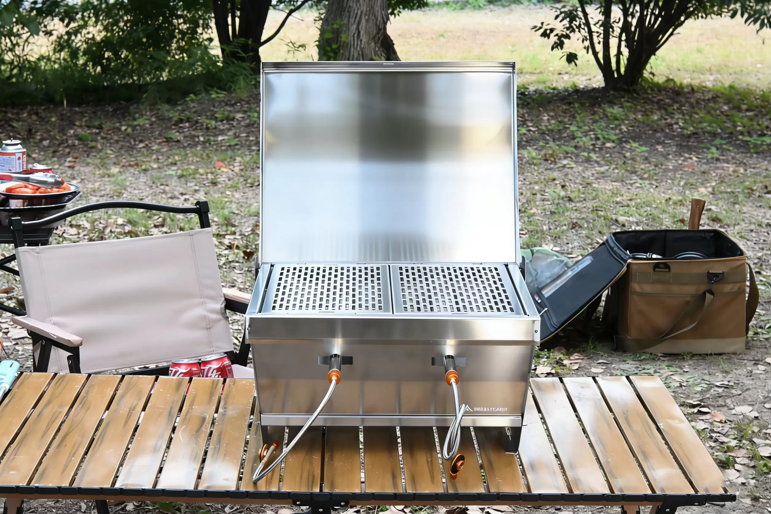 Grill a gas pieghevole da campeggio