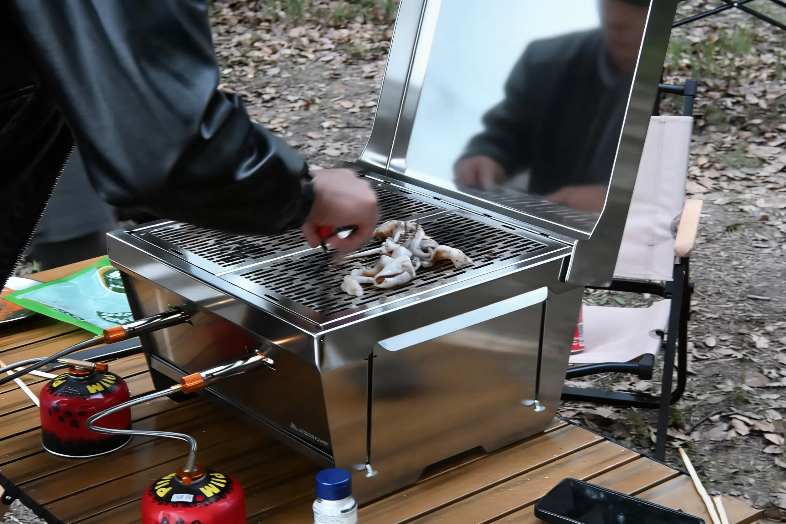 Grill a gas pieghevole da campeggio