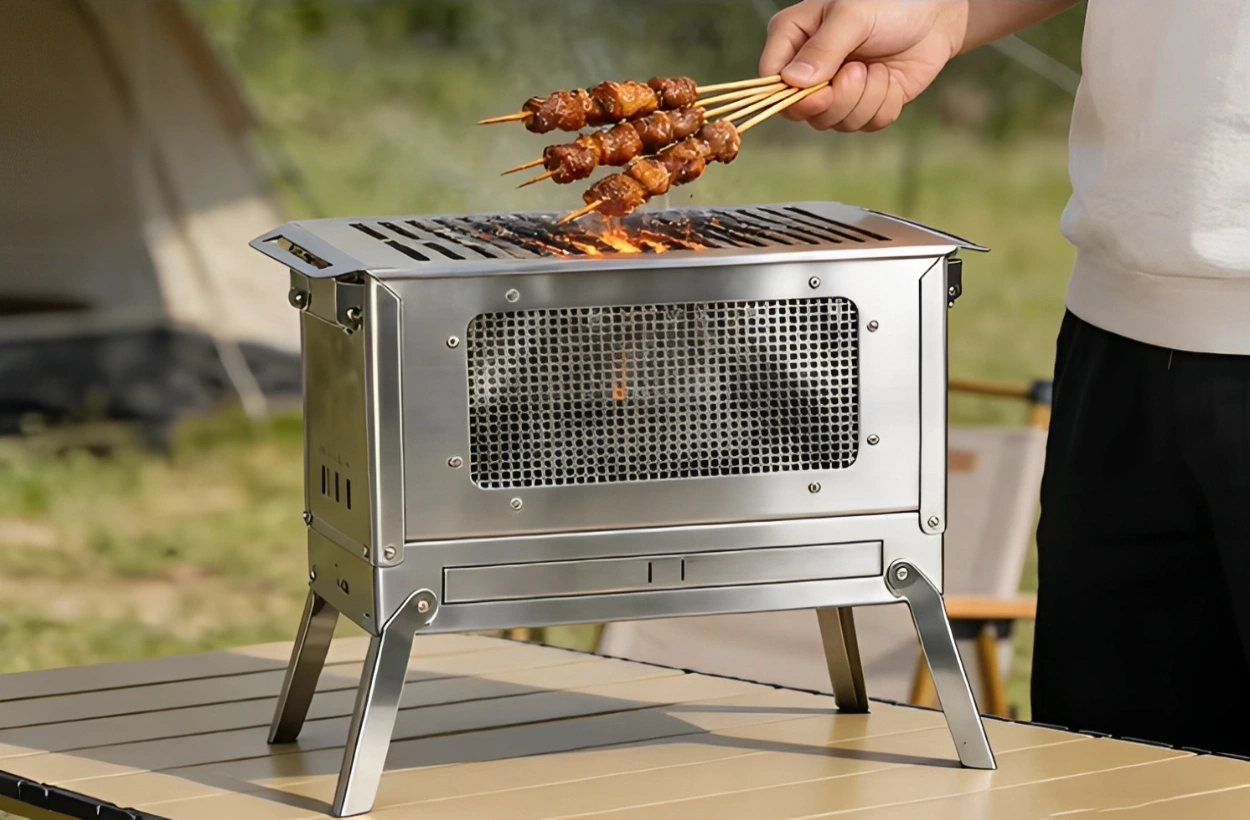 Braciere/barbecue portatile staccabile in acciaio inossidabile