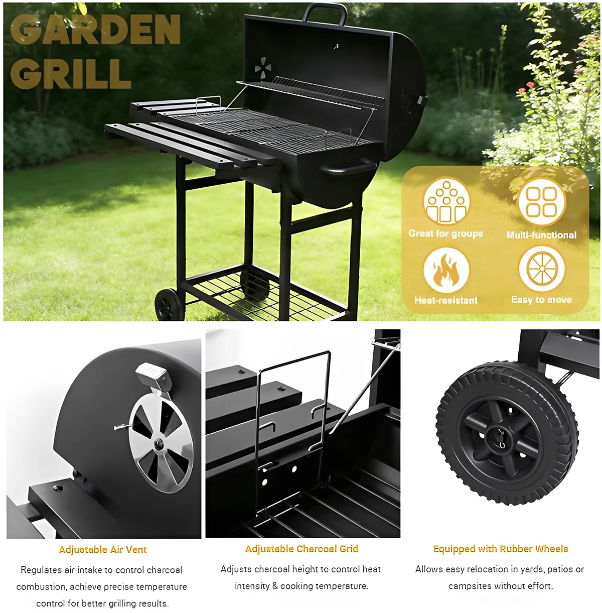 Griglia per barbecue americana nel cortile Griglia per barbecue americana nel cortile